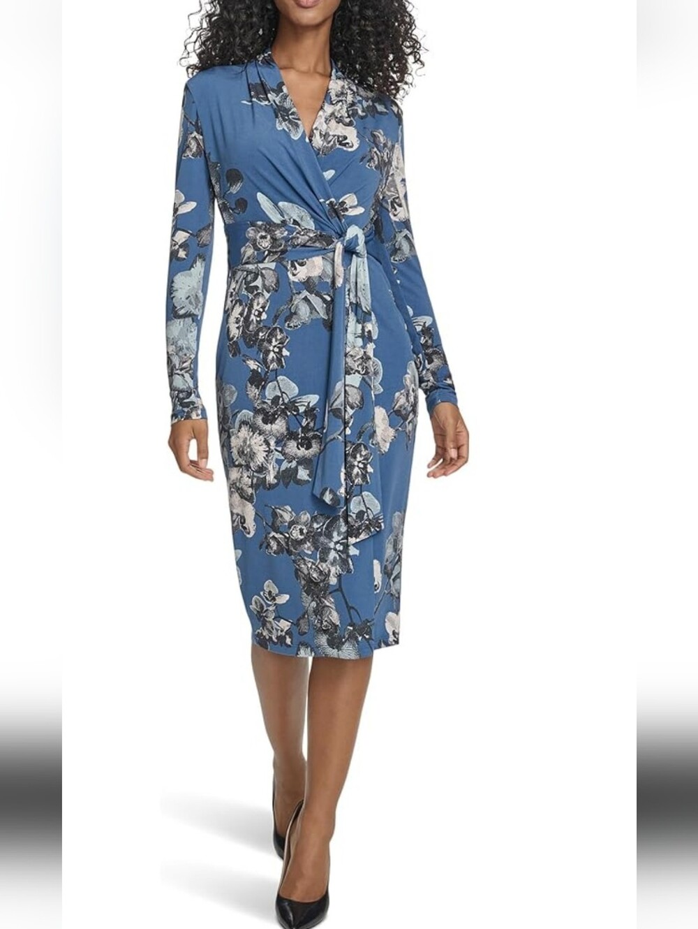 Anne Klein Floral Jersey Wrap Dress - XL